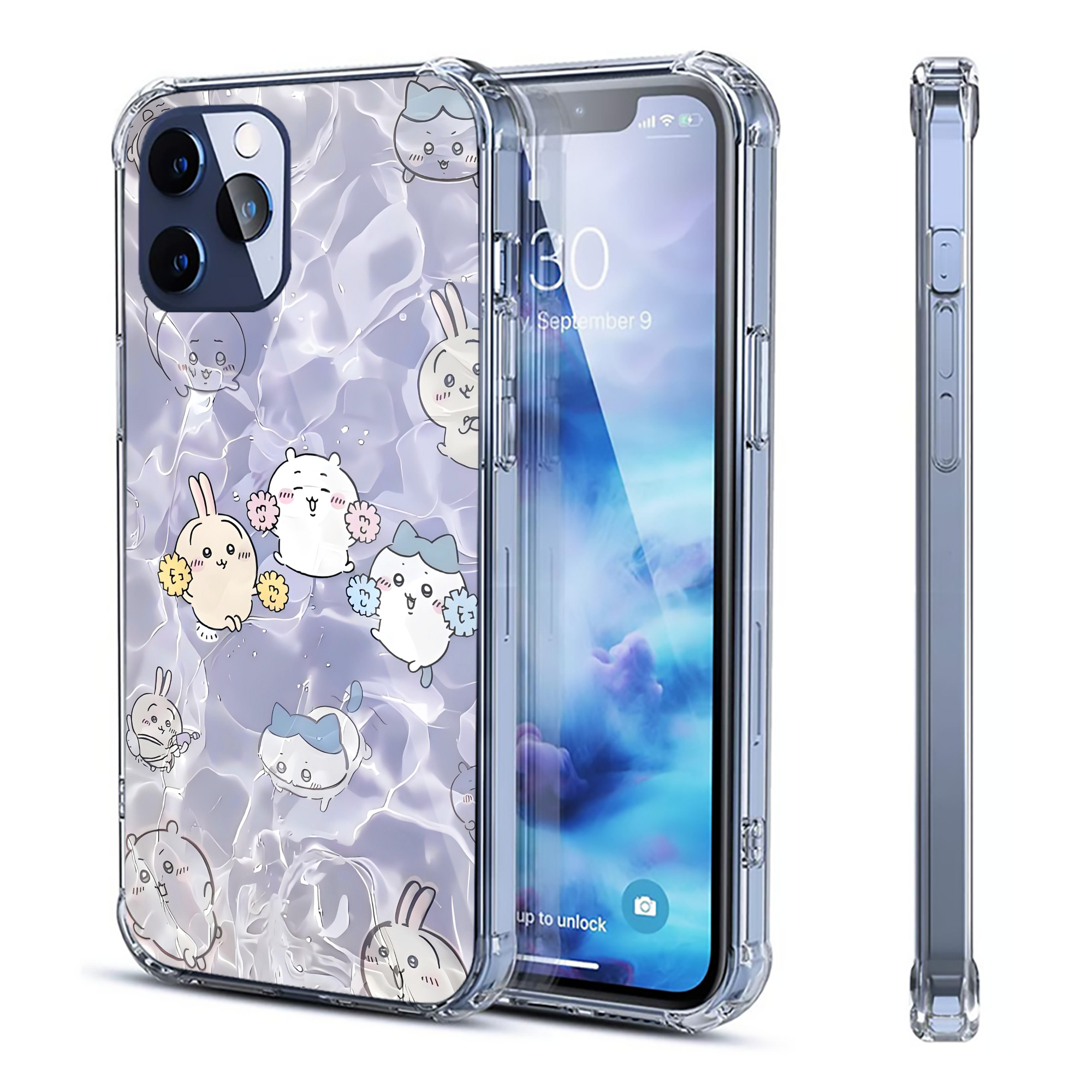 （画像用） ちいかわ Chii-kawa 【iPhone 12シリーズ対応】透明スマホケース（クリアソフトケース）